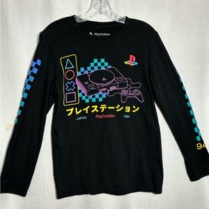 PlayStation Japan 1994 Vintage Style long sleeve black Tee-Cool Graphics Sm